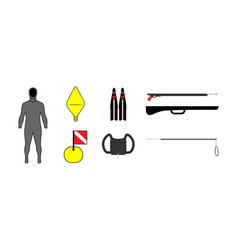 Spearfishing Pictograms Set