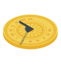 Sundial Icon Isometric Style