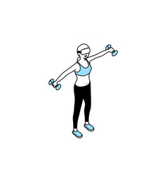 Vr Fitness Woman Wearing Goggles Doing