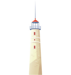 Big Red And White Lighthouse Standing On Stones