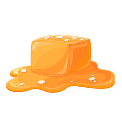 Caramel Cube Icon Cartoon Style