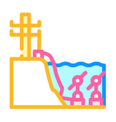 Scheme Work Tidal Power Plant Color Icon