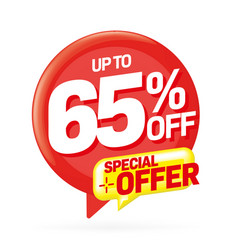 Up To 65 Percent Off Special Offer Sale Sticker