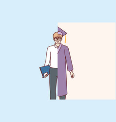 Man Student In University Graduate Robe