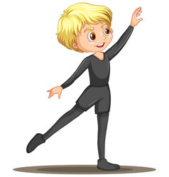 Boy Ballet Dancer Cartoon Character Isolated