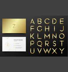 Golden Alphabet In Modern Style