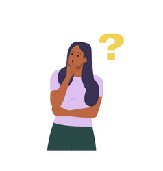 Shocked Thoughtful Woman With Question Mark Having