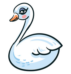 Swan With Pretty Eyes On White Background