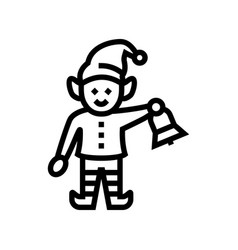 Elf Cute Xmas Line Icon