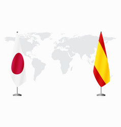 Japan And Civil Spain Flags For Official Meeting