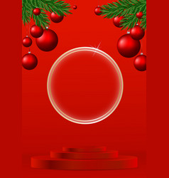 Christmas Background With A Podium For Product