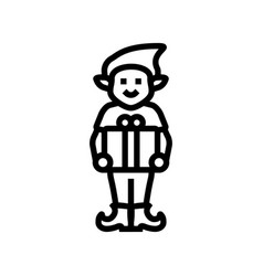 Elf Christmas Xmas Line Icon