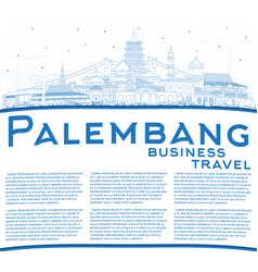 Outline Palembang Indonesia City Skyline