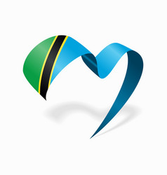 Tanzanian Flag Heart-shaped Wavy Ribbon