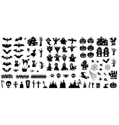 Big Set Of Silhouettes Of Halloween