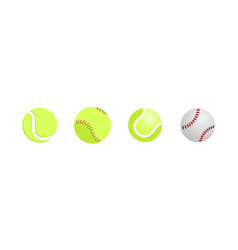 Realistic Tennis And Baseball Ball Close Up