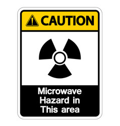 Caution Microwave Hazard Sign On White Background