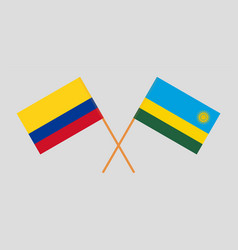 Crossed Flags Of Colombia And Rwanda