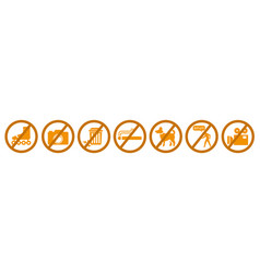 Set Of Several Prohibition Signs Consisting