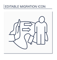 Forced Migration Line Icon