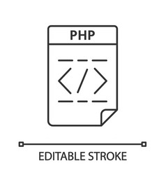 Php File Linear Icon Source Code File Hypertext