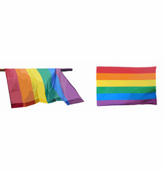 Waving Rainbow Flag Of Lgbt Gay Lesbian Bisexual