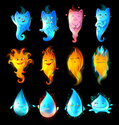 Funny cartoon liquid characters Royalty Free Vector Image