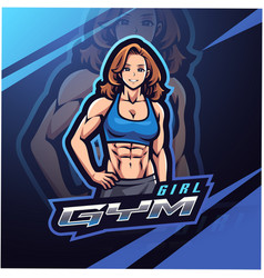 Girl Gym Esport Mascot Logo Design