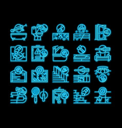 Home Repair Occupation Neon Glow Icon