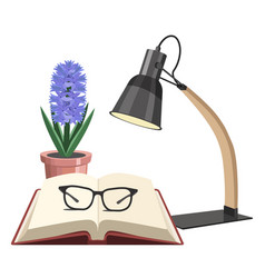 Lamp Book And Flower