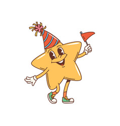 Retro Cartoon Groovy Holiday Star Character