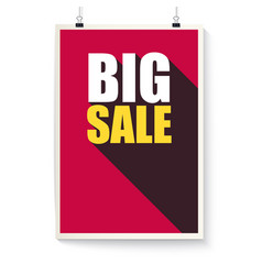 Big Sale Poster Design Text Hanging On Wall