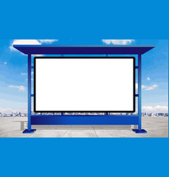 Bus Stop And Blank Board For Copy Space