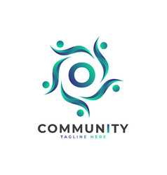 Community Initial Letter O Connecting People Logo