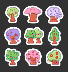 Cute Kawaii Spring Tree Sticker Bookmark Cartoon