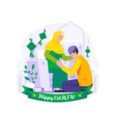 Happy Ramadhan And Eid Mubarak Muslim Man