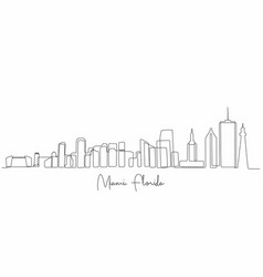 Line Drawing Of Miami Florida City Skyline