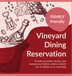 Vineyard Dining Reservation Family Friendly Banner