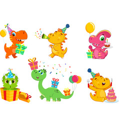 Birthday Dinosaurs Cartoon Characters