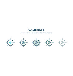 Calibrate Icon In 5 Different Style Outline