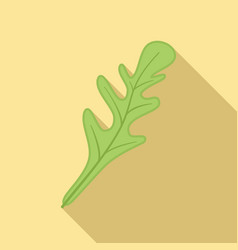 Rucola Salad Icon Flat Arugula Leaf