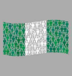 Waving Crowd Nigeria Flag - Mosaic With Men