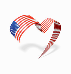 Chinese Flag Heart-shaped Wavy Ribbon