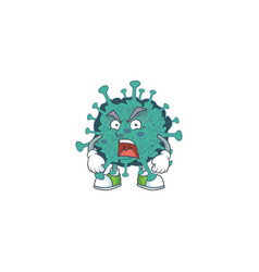 Critical Coronavirus Mascot Showing Angry Face