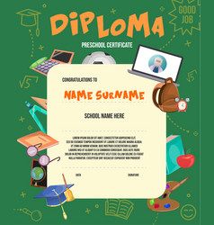 Flat Kids Diploma Certificate Template