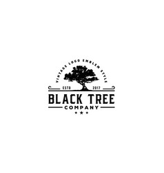 Oak Maple Tree Residential Landscape Vintage Logo