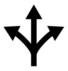 Three Way Direction Arrow Icon Isolated