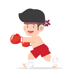 Cute Cartoon Muay Thai Boxer