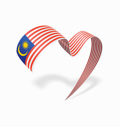 Malaysian Flag Heart-shaped Wavy Ribbon