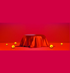 Red Reveal Cloth Podium Unveil Fabric Cover Box